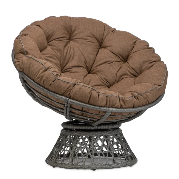 Fotel obrotowy model PAPASAN z poduszką brązowy