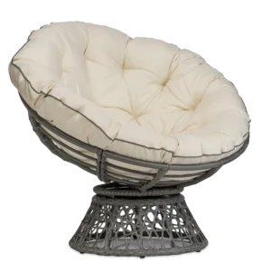 Fotel obrotowy model PAPASAN z poduszką kremowy