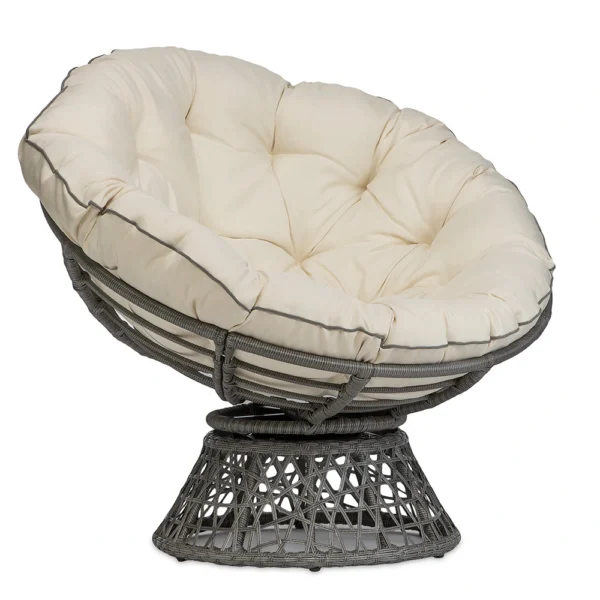 Fotel obrotowy model PAPASAN z poduszką kremowy