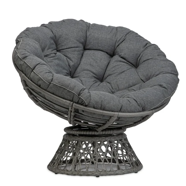 Fotel obrotowy model PAPASAN z poduszką ciemno szary