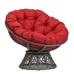 Fotel obrotowy model PAPASAN z poduszką czerwony