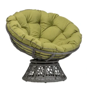 Fotel obrotowy model PAPASAN z poduszką zielony