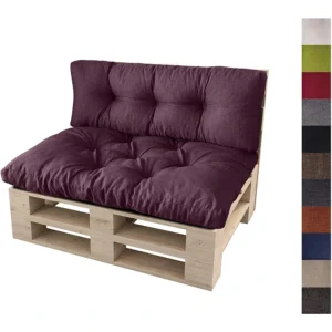 Zestaw dwóch poduszek na meble z palet MALMO 120x80 + 120x40 cm fioletowe
