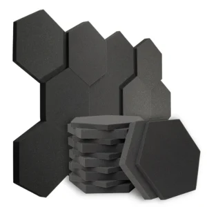 Wygłuszająca pianka akustyczna HEXAGON antracytowa - 12 szt