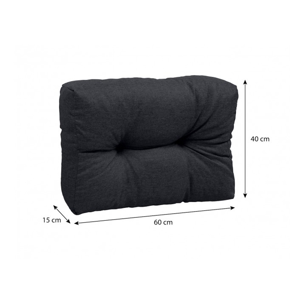 Poduszka boczna narożnikowa na meble paletowe MALMO 60x40 cm czarna - obrazek 2