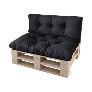 Zestaw dwóch poduszek na meble z palet MALMO 120x80 + 120x40 cm czarne