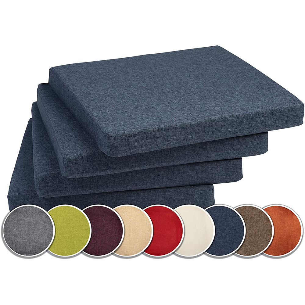 Poduszka na krzesło i ławkę ogrodową FOX 40×40 niebieska - komplet 4 szt