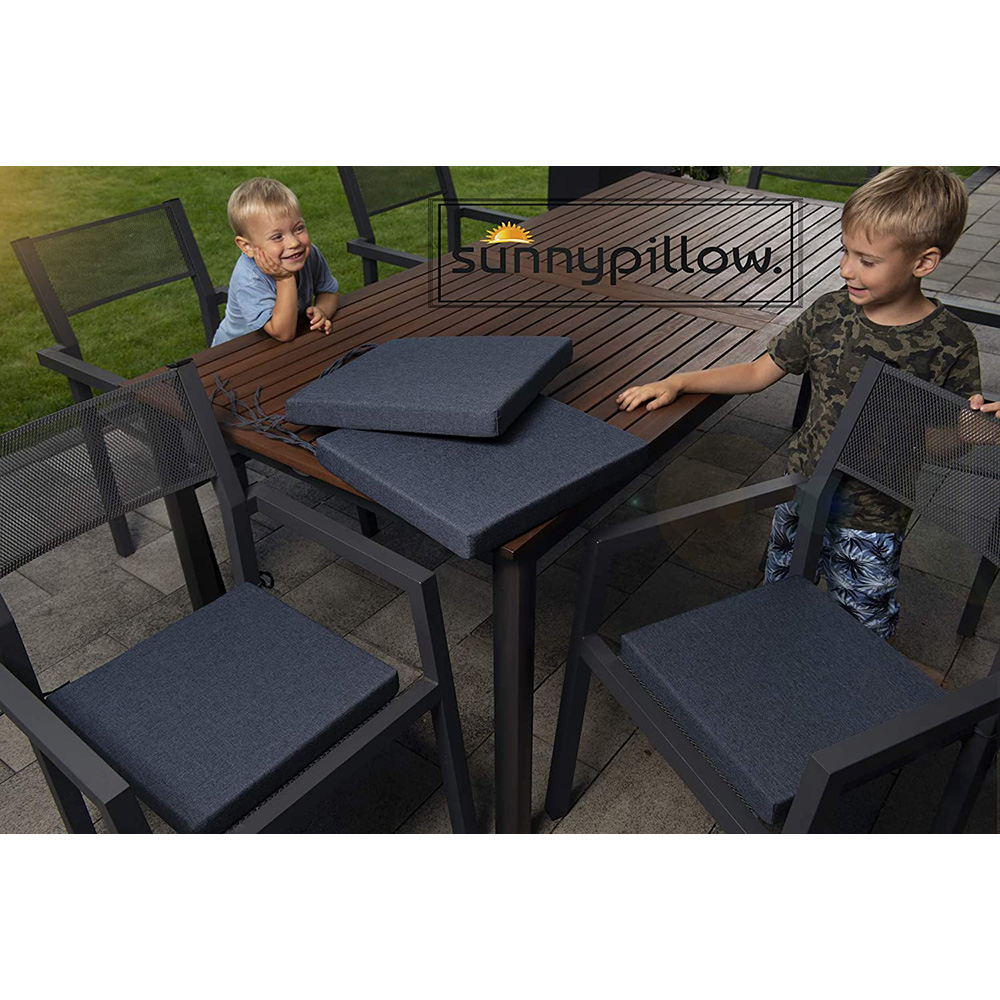 Poduszka na krzesło i ławkę ogrodową FOX 40×40 niebieska - komplet 4 szt - obrazek 3