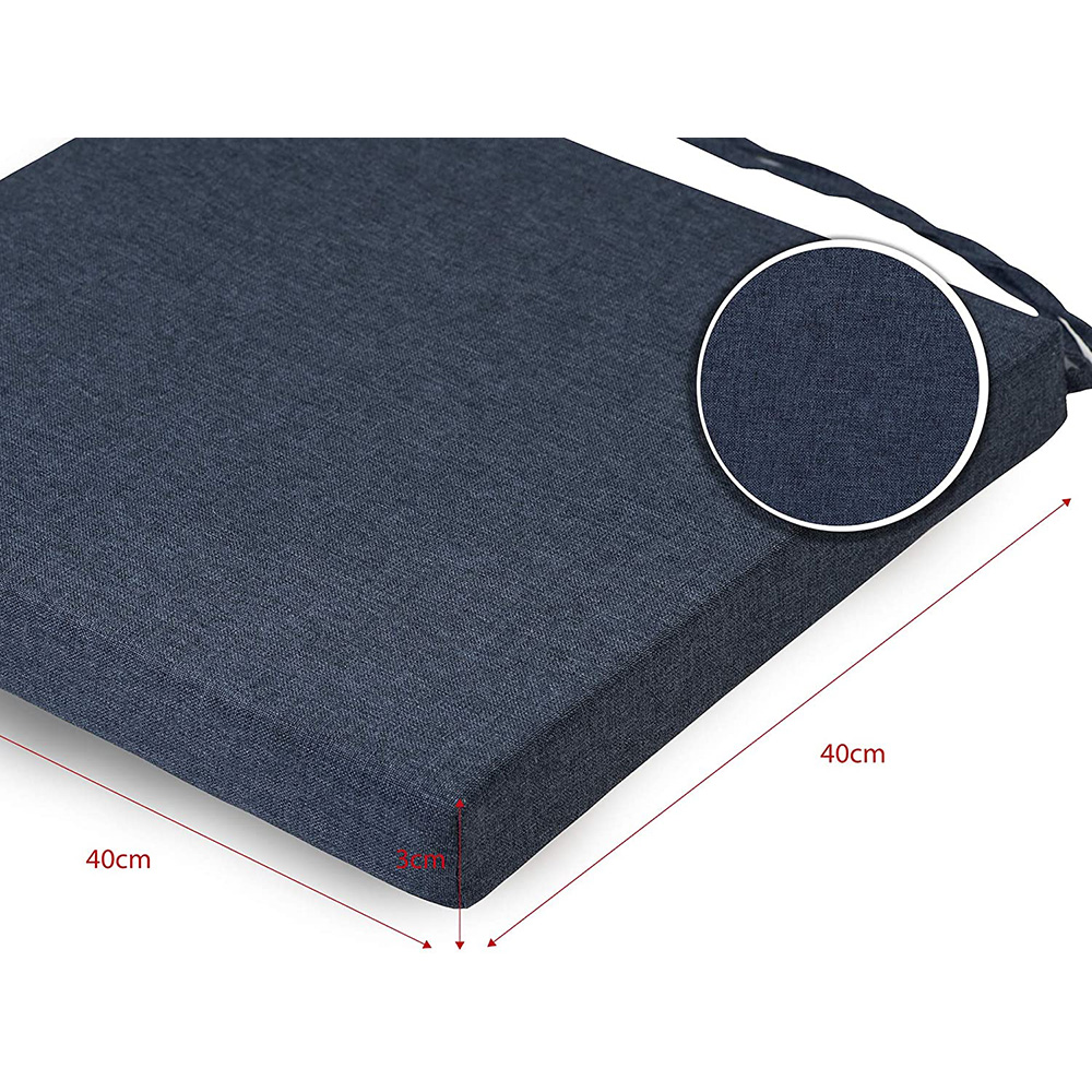 Poduszka na krzesło i ławkę ogrodową FOX 40×40 niebieska - komplet 4 szt - obrazek 2