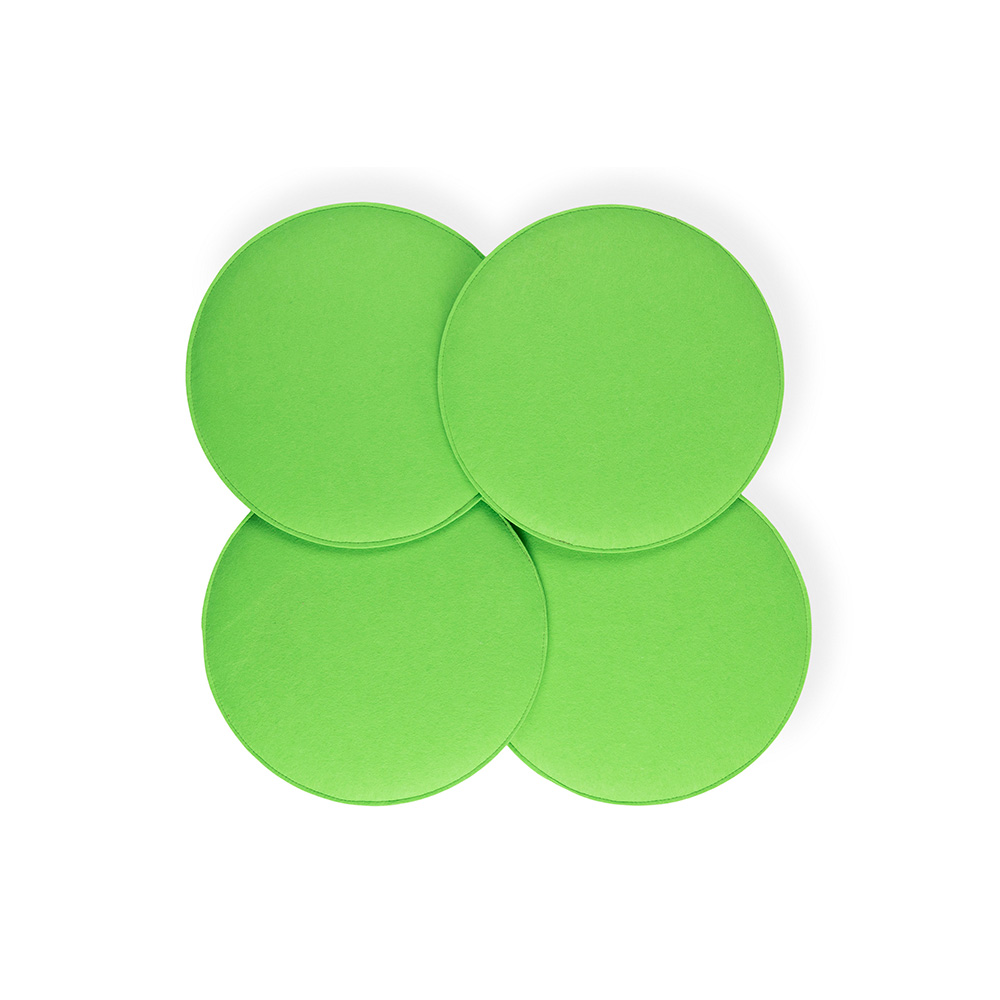 Poduszka dekoracyjna z filcu na krzesło domowe 36Ø zielona - komplet 4 szt