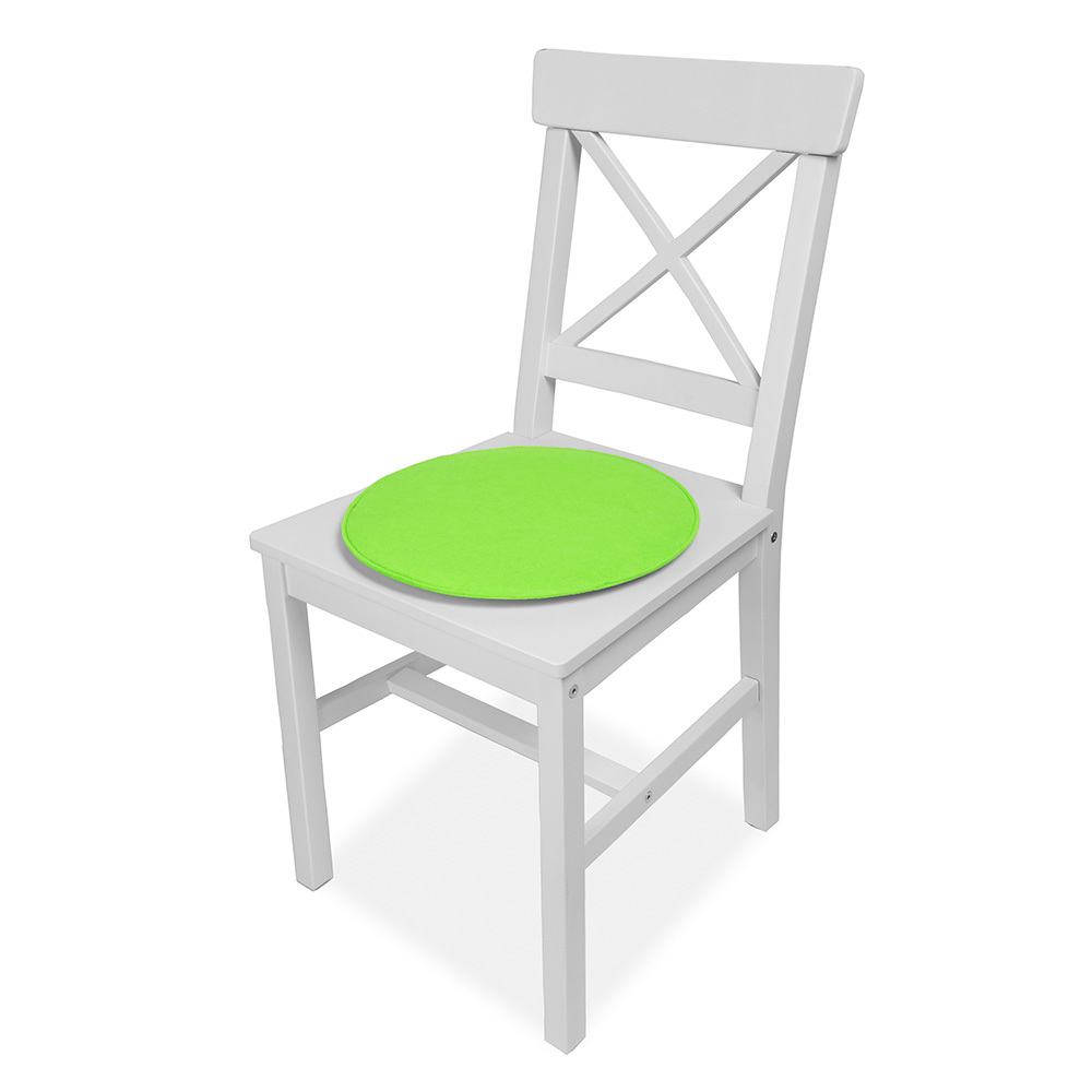 Poduszka dekoracyjna z filcu na krzesło domowe 36Ø zielona - komplet 4 szt - obrazek 3