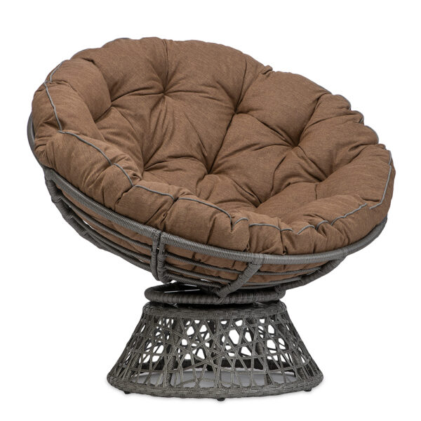 Fotel obrotowy model PAPASAN z poduszką brązowy