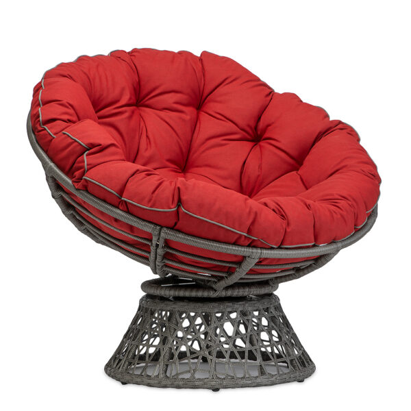 Fotel obrotowy model PAPASAN z poduszką czerwony