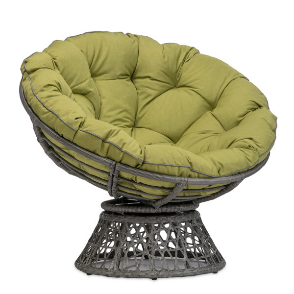 Fotel obrotowy model PAPASAN z poduszką zielony
