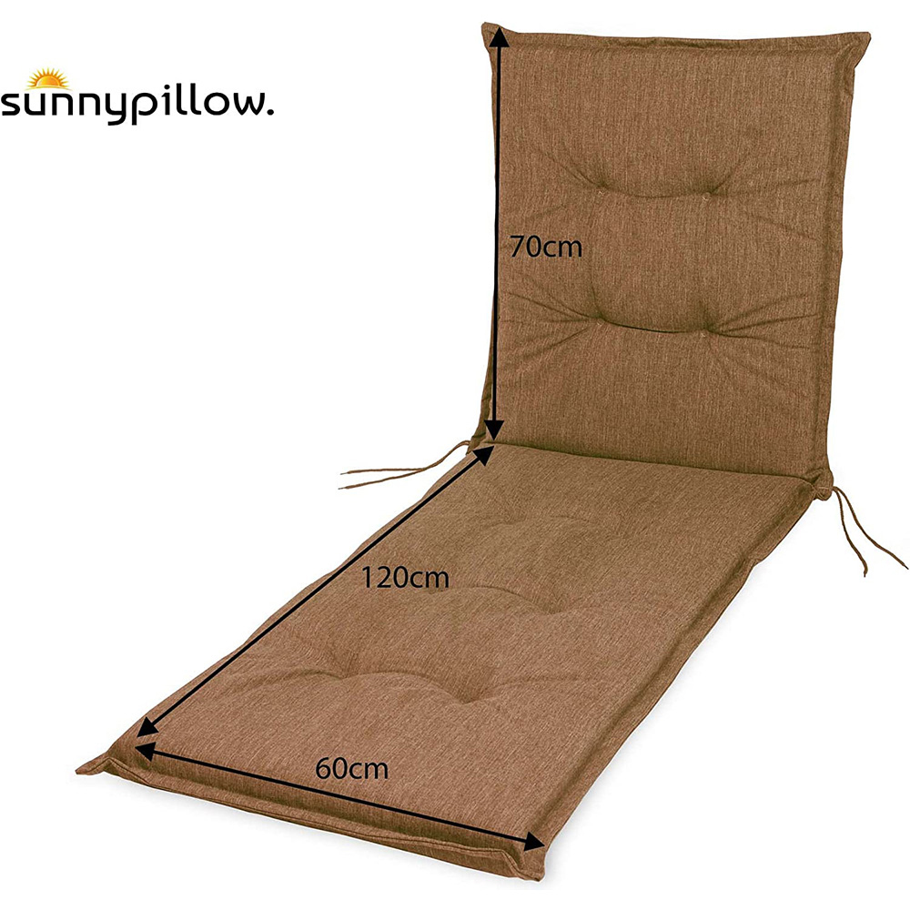 Poduszka na leżak krzesło ogrodowe CALIFORNIA 190x60 brązowa - obrazek 2