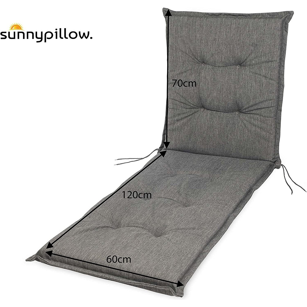 Poduszka na leżak krzesło ogrodowe CALIFORNIA 190x60 jasno szara - obrazek 2