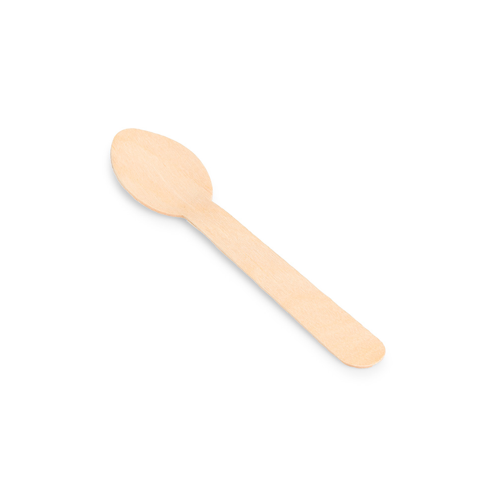 Drewniane łyżki jednorazowe ekologiczne 140mm - 100 szt - obrazek 2