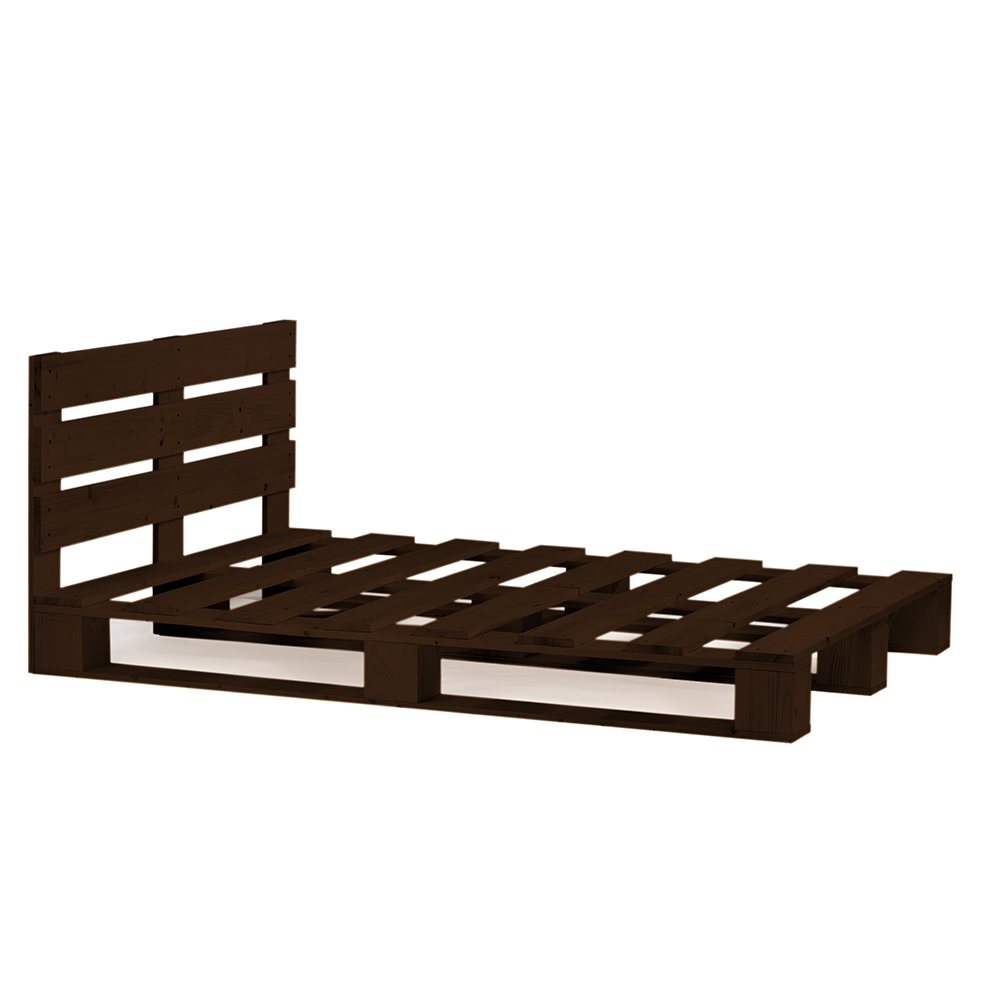 Łóżko z palet z zagłówkiem M1 PALISANDER - obrazek 3