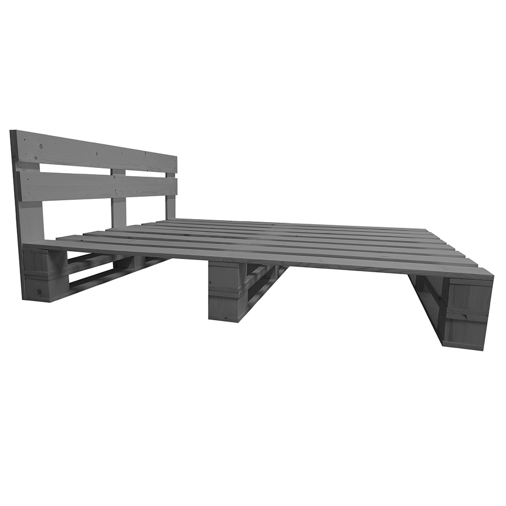 Łóżko z palet z zagłówkiem M2 SZARE z szufladami - obrazek 5