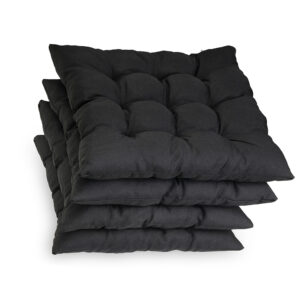 Poduszka na krzesło i fotel ogrodowy ONTARIO 40×40 czarna - 4szt