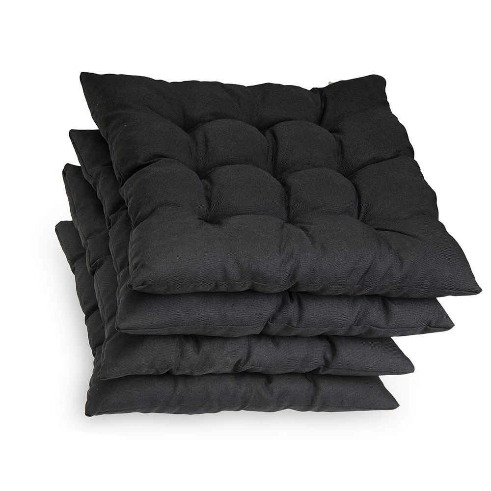 Poduszka na krzesło i fotel ogrodowy ONTARIO 40×40 czarna - 4szt