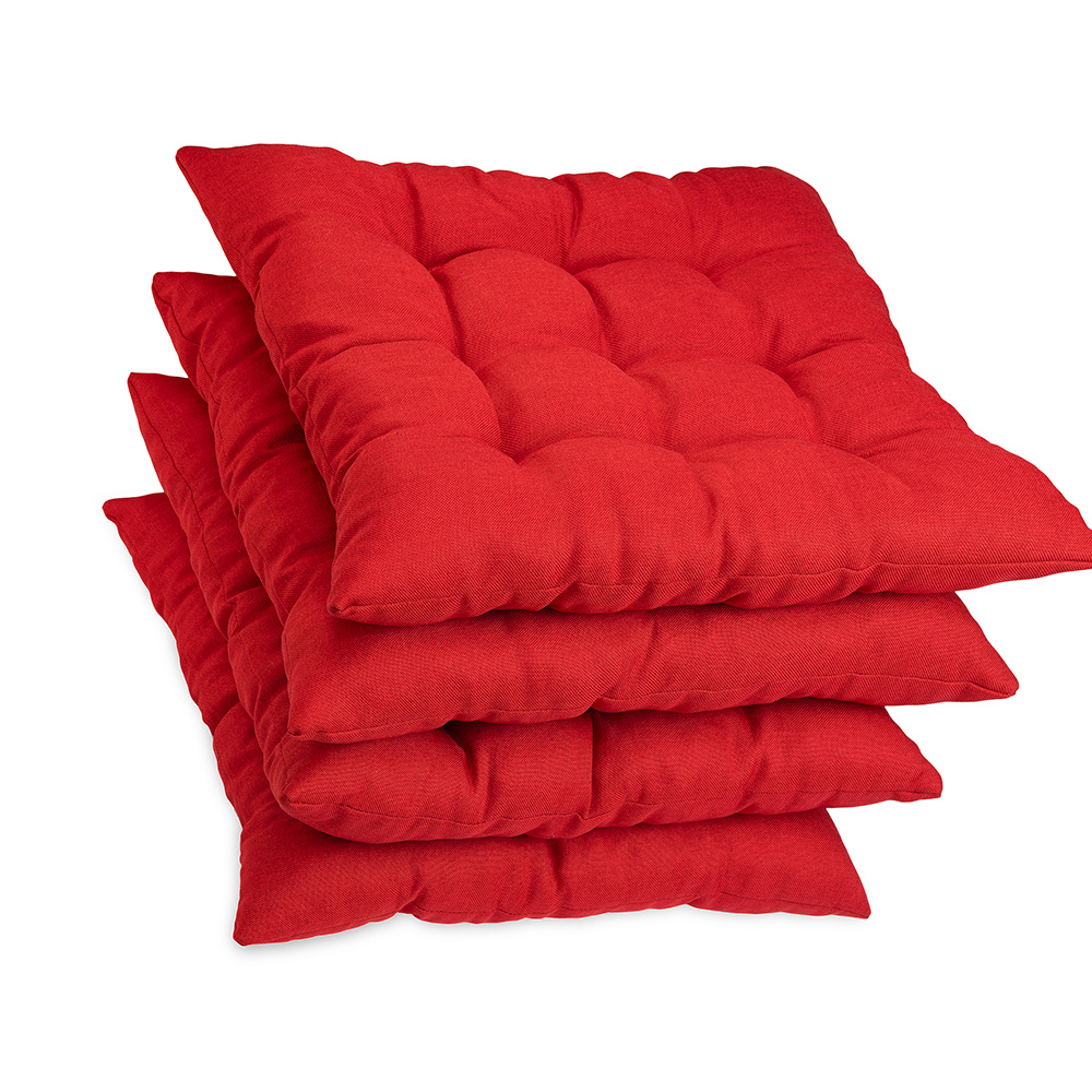 Poduszka na krzesło i fotel ogrodowy ONTARIO 40×40 czerwona - 4szt