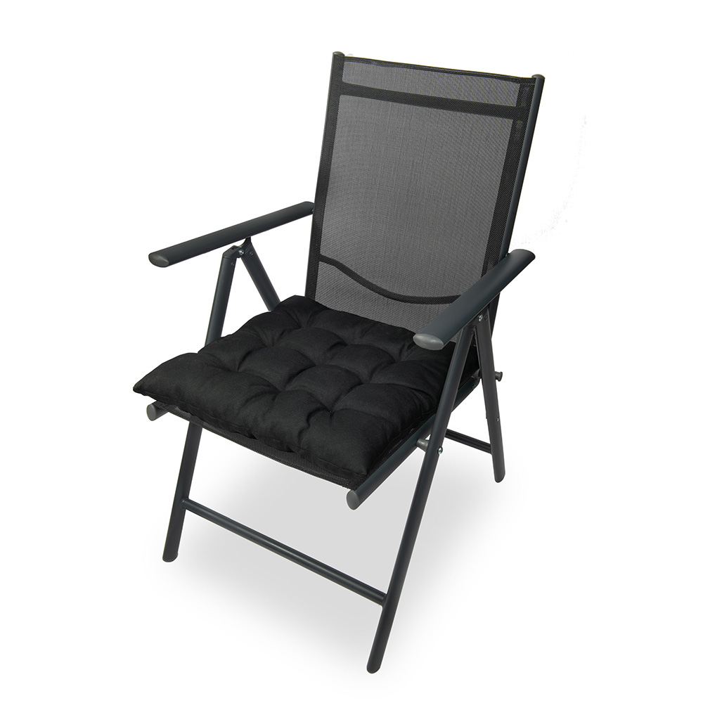 Poduszka na krzesło i fotel ogrodowy ONTARIO 40×40 czarna - 4szt - obrazek 4