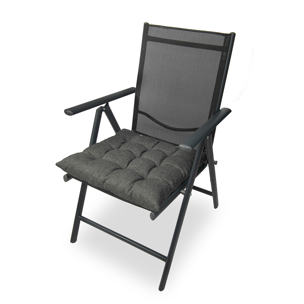 Poduszka na krzesło i fotel ogrodowy ONTARIO 40×40 ciemno szara - 4szt - obrazek 4