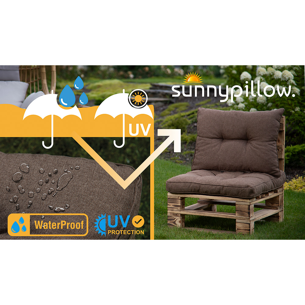 Poduszka siedzisko na meble ogrodowe model RATTAN 70x70cm brązowa - obrazek 4