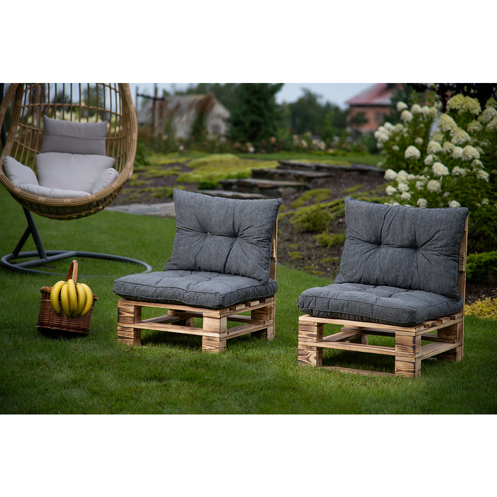 Poduszka oparcie na meble ogrodowe model RATTAN 60x40cm ciemno szara - obrazek 4