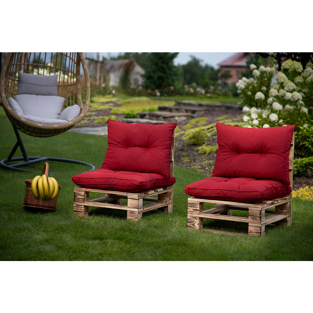 Poduszka oparcie na meble ogrodowe model RATTAN 60x40cm czerwona - obrazek 4