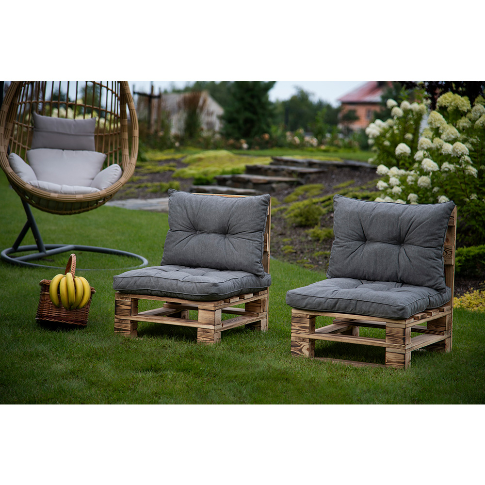 Poduszka siedzisko na meble ogrodowe model RATTAN 50x50cm jasno szara - obrazek 5