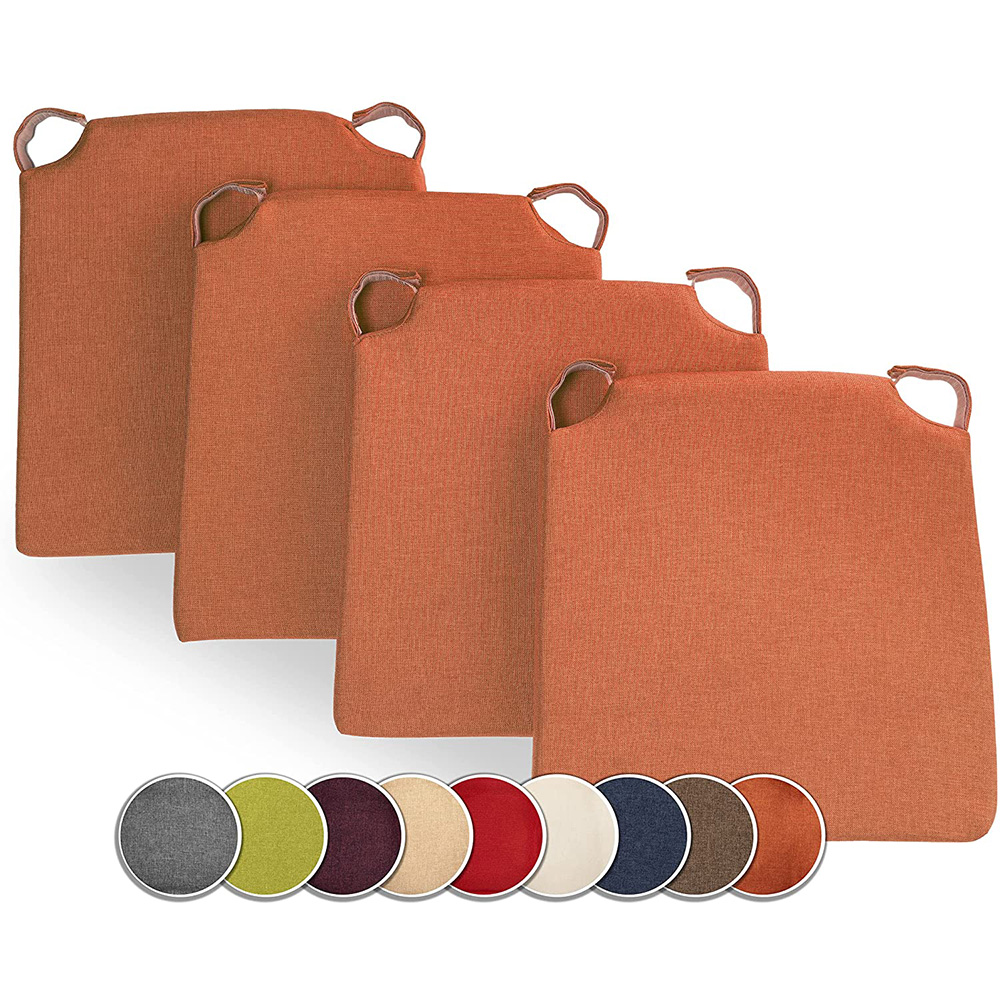 Poduszka na krzesło domowe do jadalni ROMA 35x40 pomarańczowa - komplet 4 szt