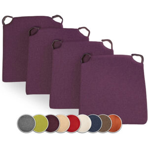 Poduszka na krzesło domowe do jadalni ROMA 35x40 fioletowa - komplet 4 szt