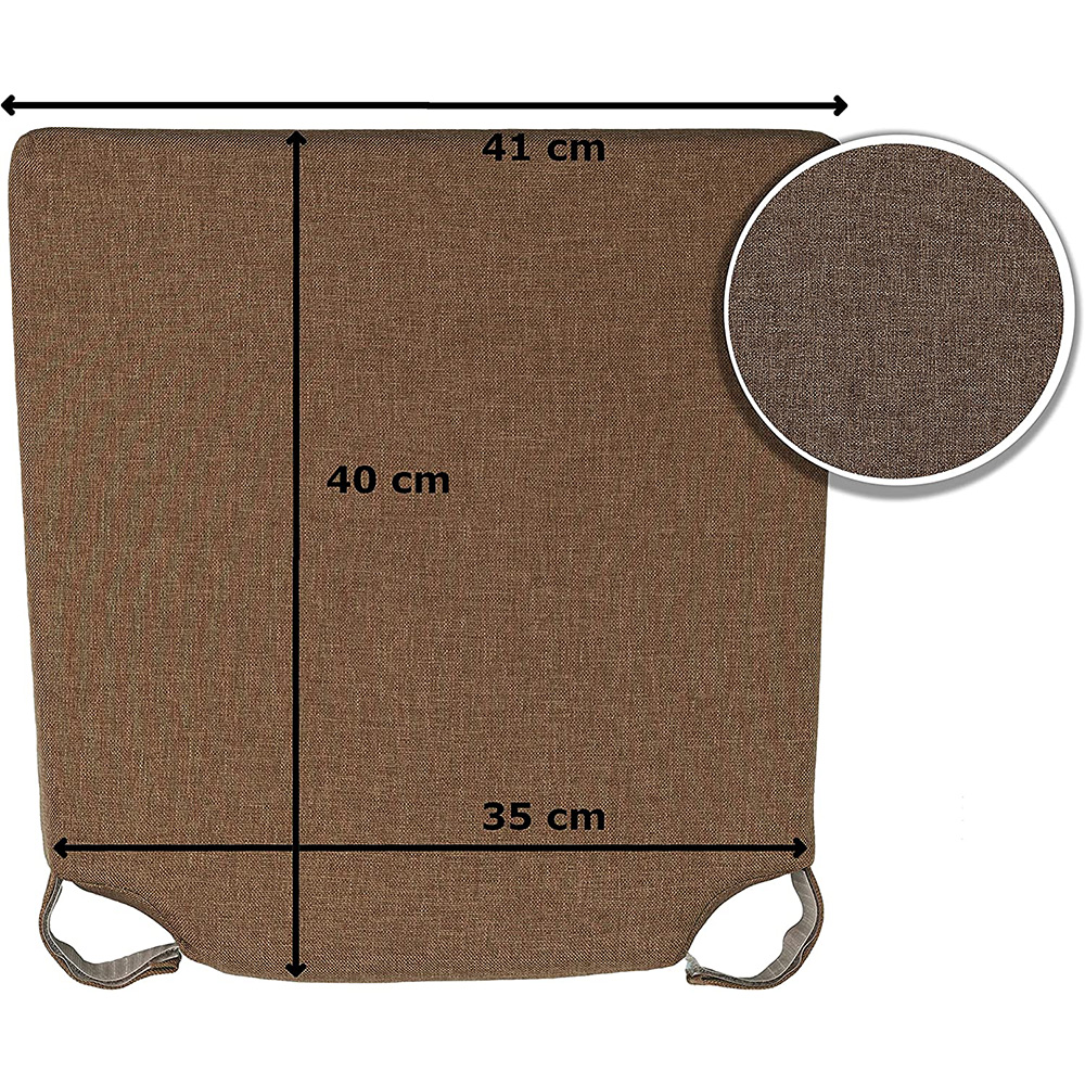 Poduszka na krzesło domowe do jadalni ROMA 35x40 brązowa - komplet 4 szt - obrazek 2