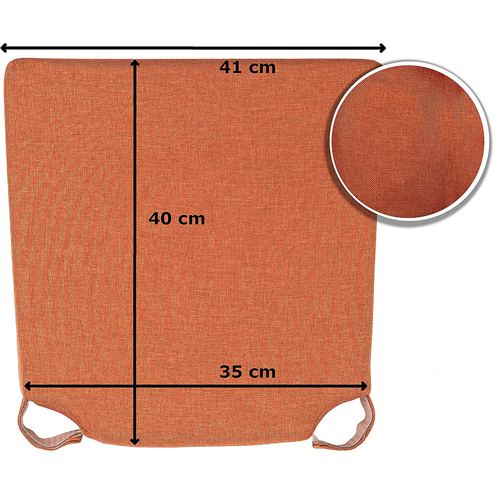 Poduszka na krzesło domowe do jadalni ROMA 35x40 pomarańczowa - komplet 4 szt - obrazek 2
