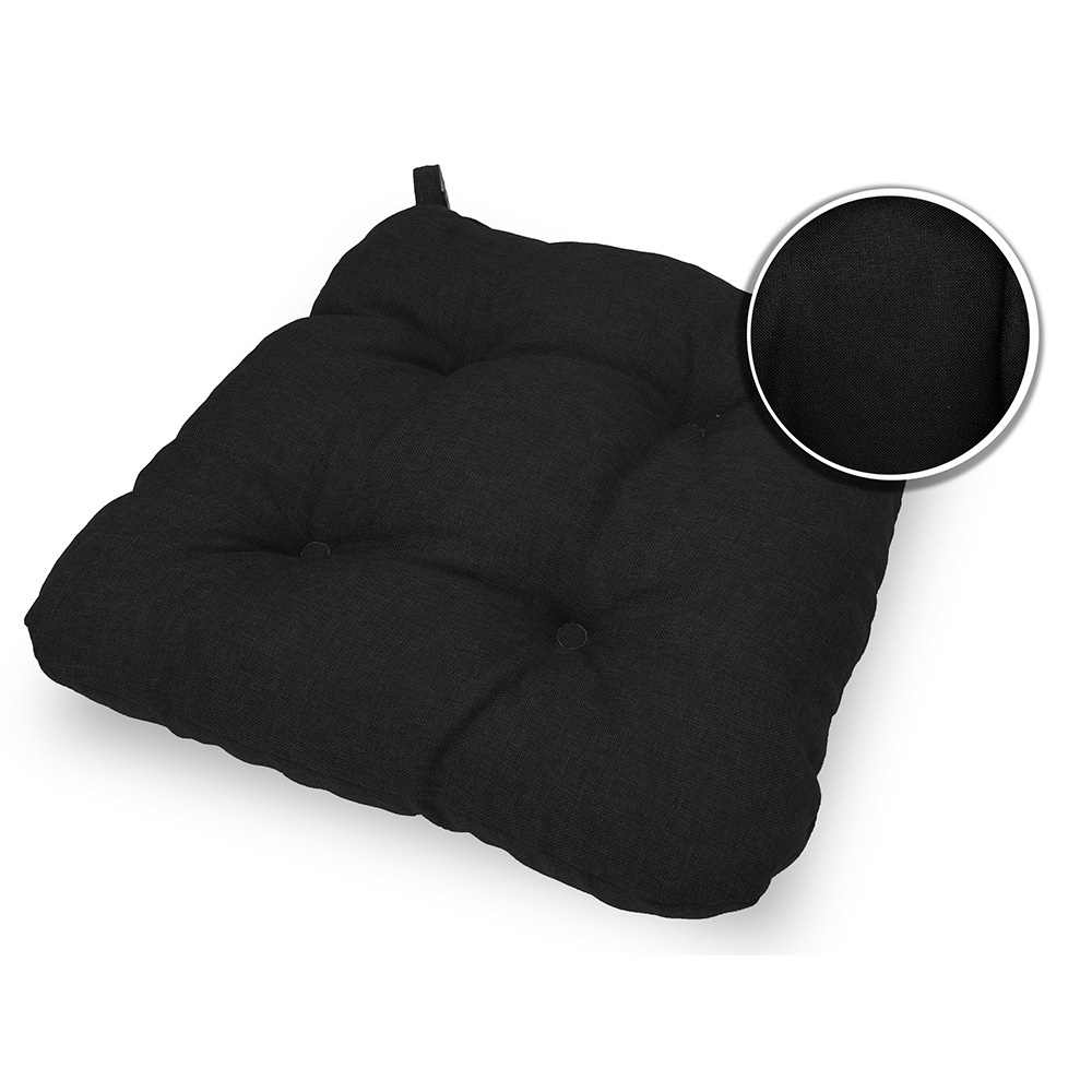 Poduszka z rzepem na krzesło i fotel ogrodowy SUZA+RZEP 40x40 czarna