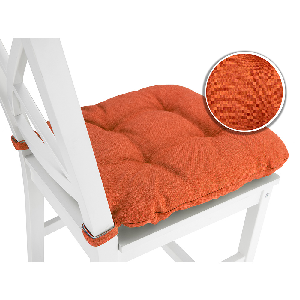 Poduszka z rzepem na krzesło i fotel ogrodowy SUZA+RZEP 40×40 pomarańczowa - komplet 4 szt - obrazek 3