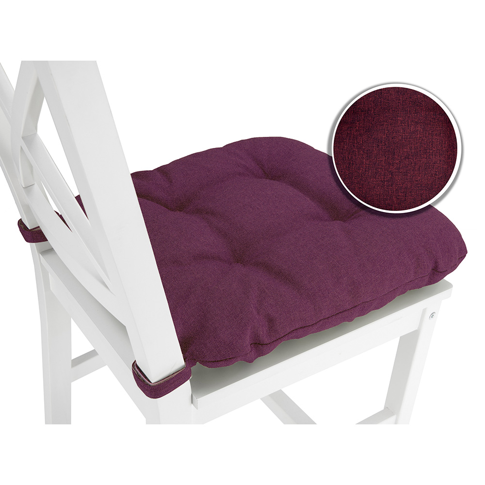 Poduszka z rzepem na krzesło i fotel ogrodowy SUZA+RZEP 40×40 fioletowa - komplet 4 szt - obrazek 3