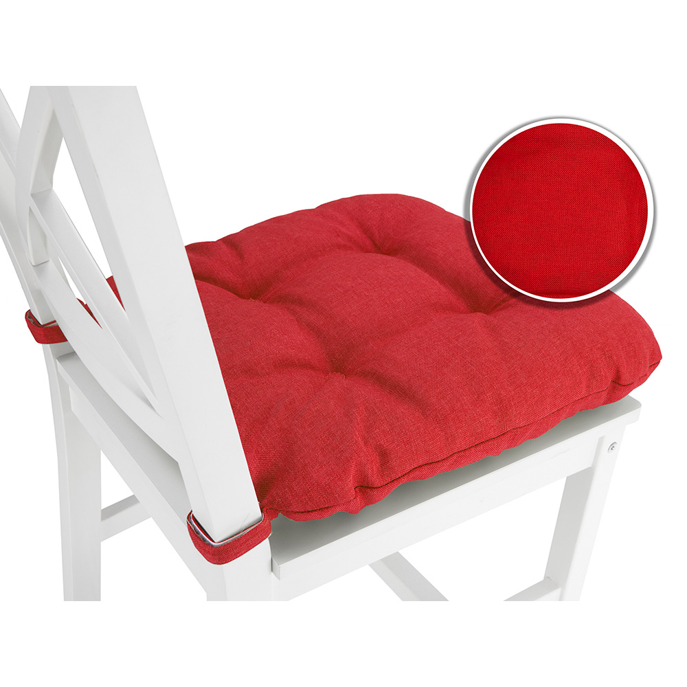 Poduszka z rzepem na krzesło i fotel ogrodowy SUZA+RZEP 40×40 czerwona - komplet 4 szt - obrazek 3