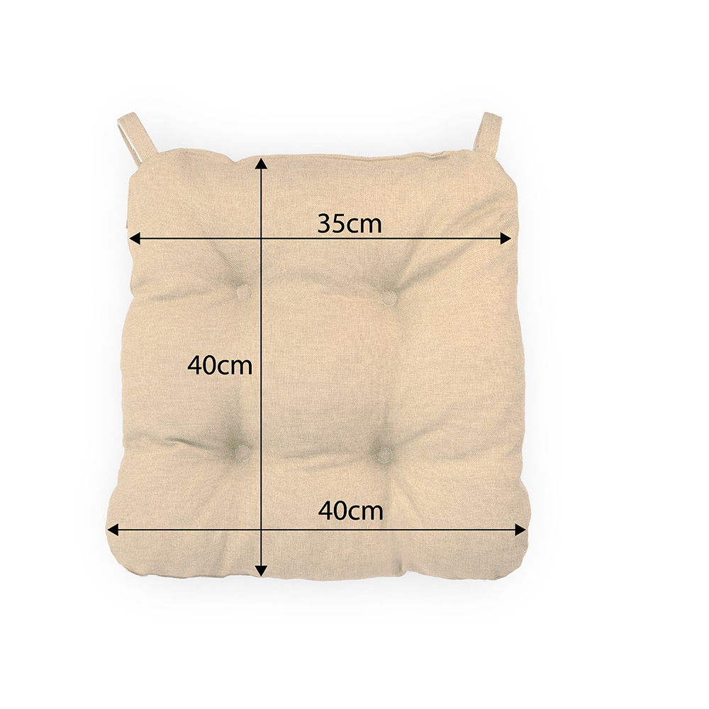 Poduszka z rzepem na krzesło i fotel ogrodowy SUZA+RZEP 40×40 kremowa - komplet 4 szt - obrazek 2