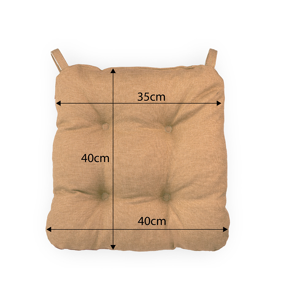 Poduszka z rzepem na krzesło i fotel ogrodowy SUZA+RZEP 40×40 piaskowa - komplet 4 szt - obrazek 2