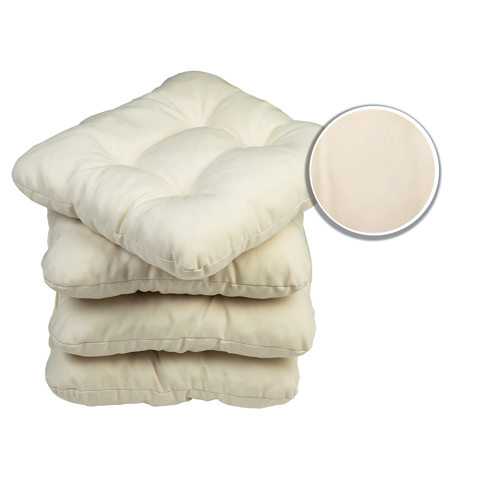 Poduszka na krzesło i fotel ogrodowy SUZA 45×45 kremowa – komplet 4 szt