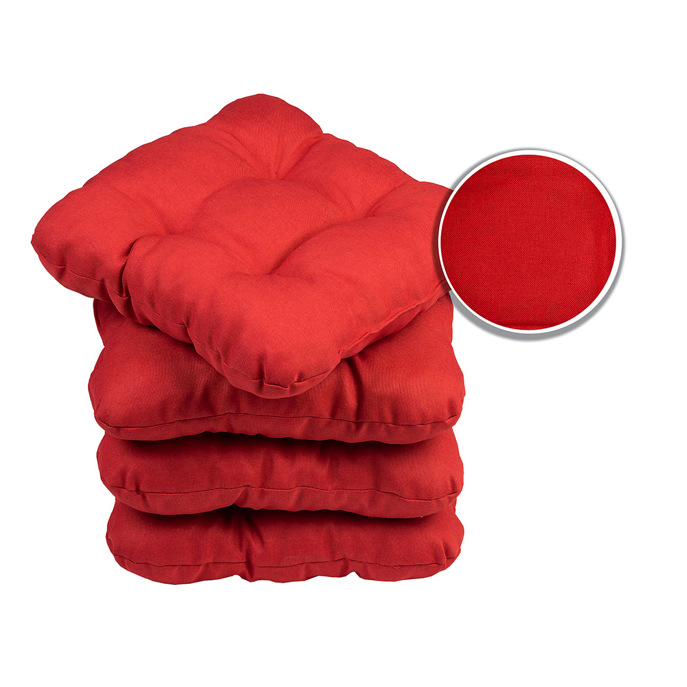 Poduszka na krzesło i fotel ogrodowy SUZA 40×40 czerwona - komplet 4 szt