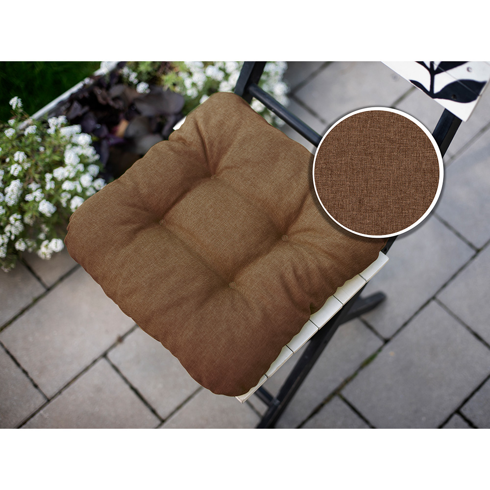 Poduszka na krzesło i fotel ogrodowy SUZA 45×45 brązowa – komplet 4 szt - obrazek 3