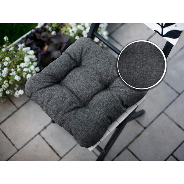 Poduszka na krzesło i fotel ogrodowy SUZA 45×45 ciemno szara – komplet 4 szt - obrazek 3