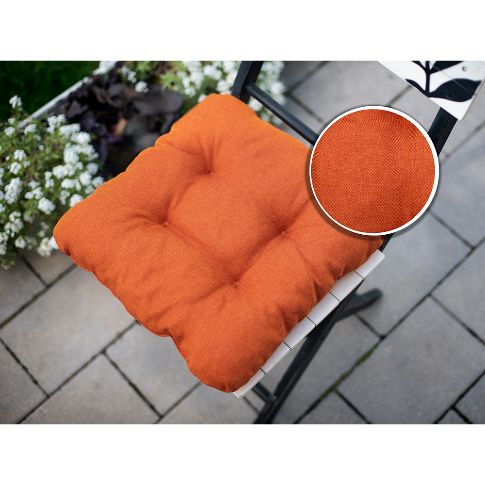 Poduszka na krzesło i fotel ogrodowy SUZA 45×45 pomarańczowa - obrazek 3