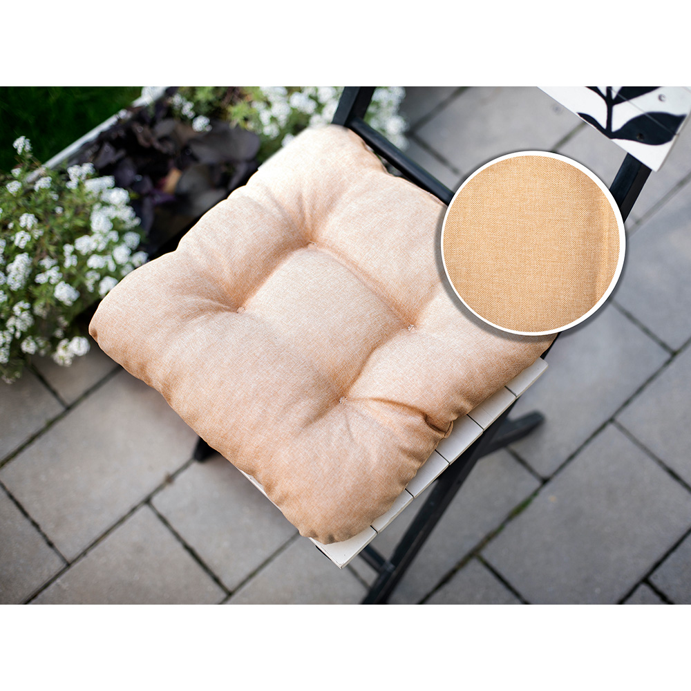 Poduszka na krzesło i fotel ogrodowy SUZA 45×45 piaskowa – komplet 4 szt - obrazek 3