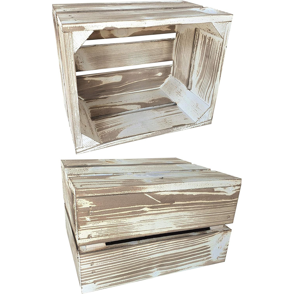 Drewniana skrzynia 25x20x15 cm wytrzymała regał vintage - obrazek 2