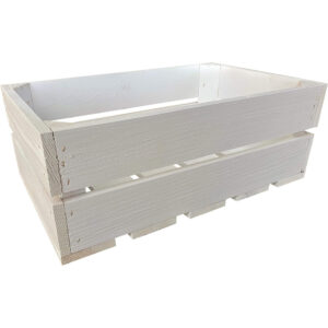 Drewniana skrzynia 25x40x15 cm wytrzymała regał biała